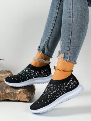 Fabric Upper With Rhinestone Embellishment Sneakers