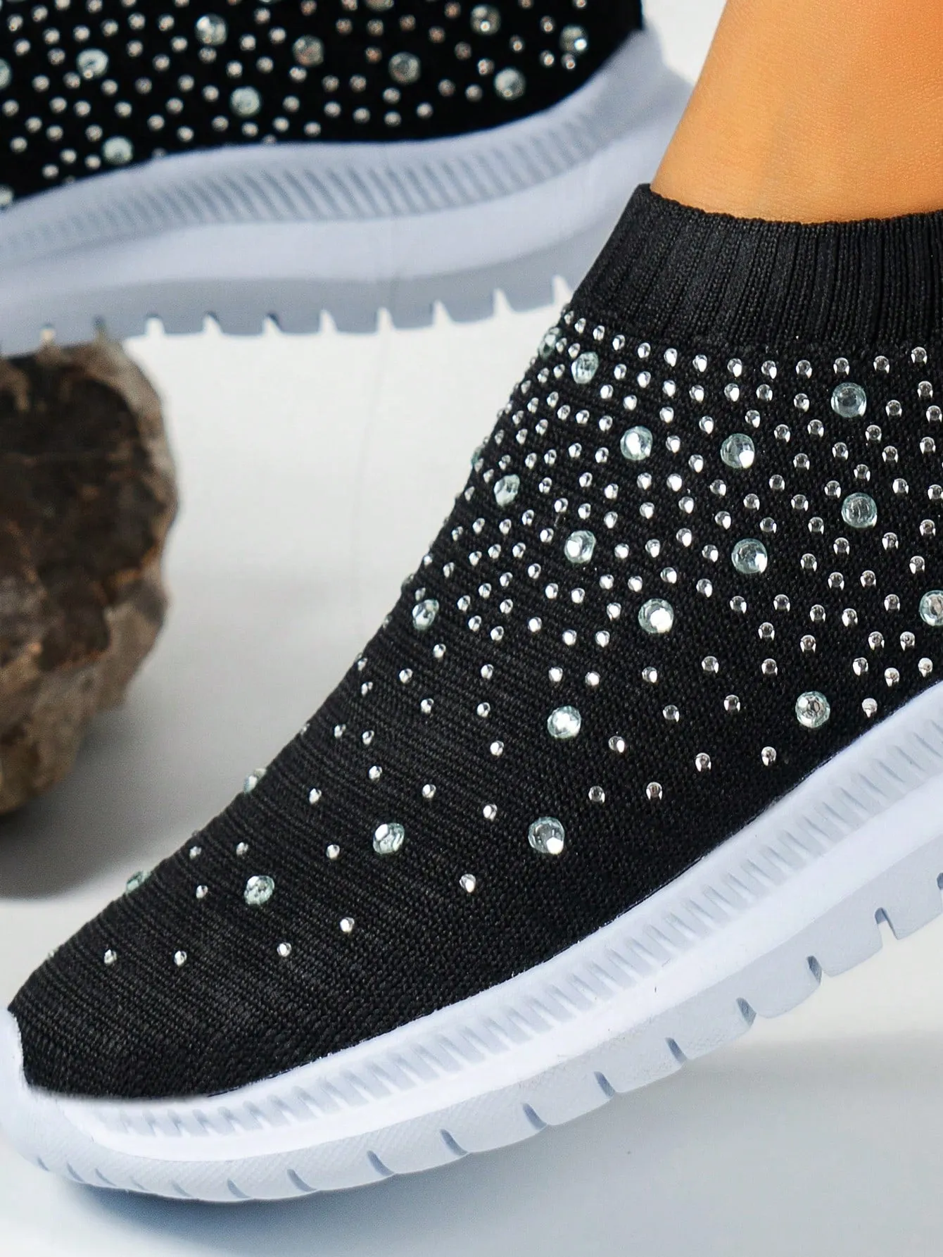 Fabric Upper With Rhinestone Embellishment Sneakers