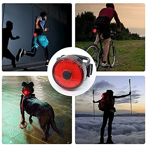 FABSPORTS Aluminum USB Rechargeable LED Bike/Bicycle Light Set, High Bright Front Light and Back Light, 3 Light Modes, Portable, Waterproof Headlamp (Black)