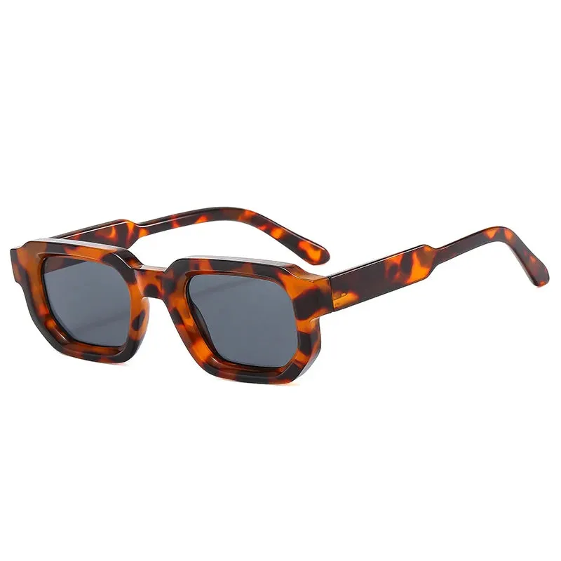 Fashion Square Sunglasses  Vintage Blue Tea Punk Men Sun Glasses