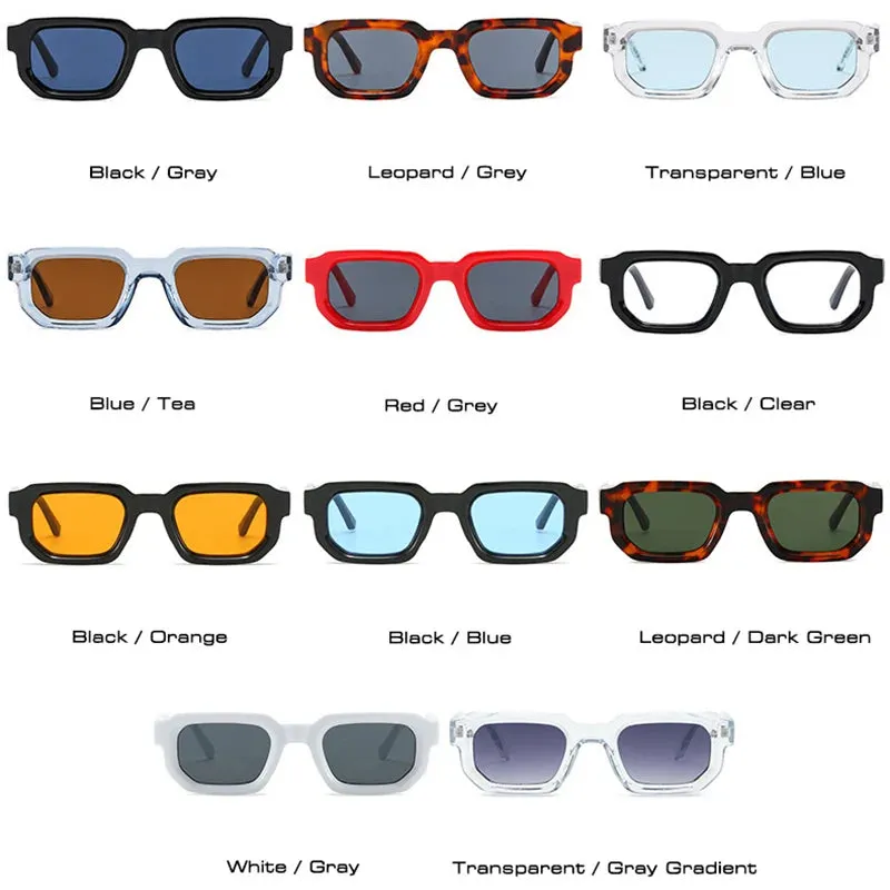 Fashion Square Sunglasses  Vintage Blue Tea Punk Men Sun Glasses