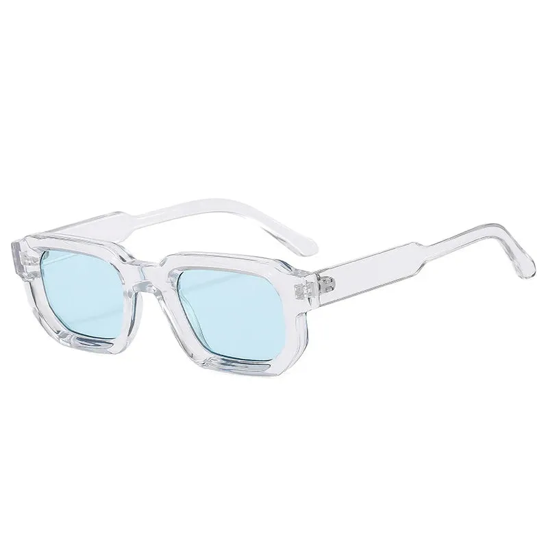 Fashion Square Sunglasses  Vintage Blue Tea Punk Men Sun Glasses