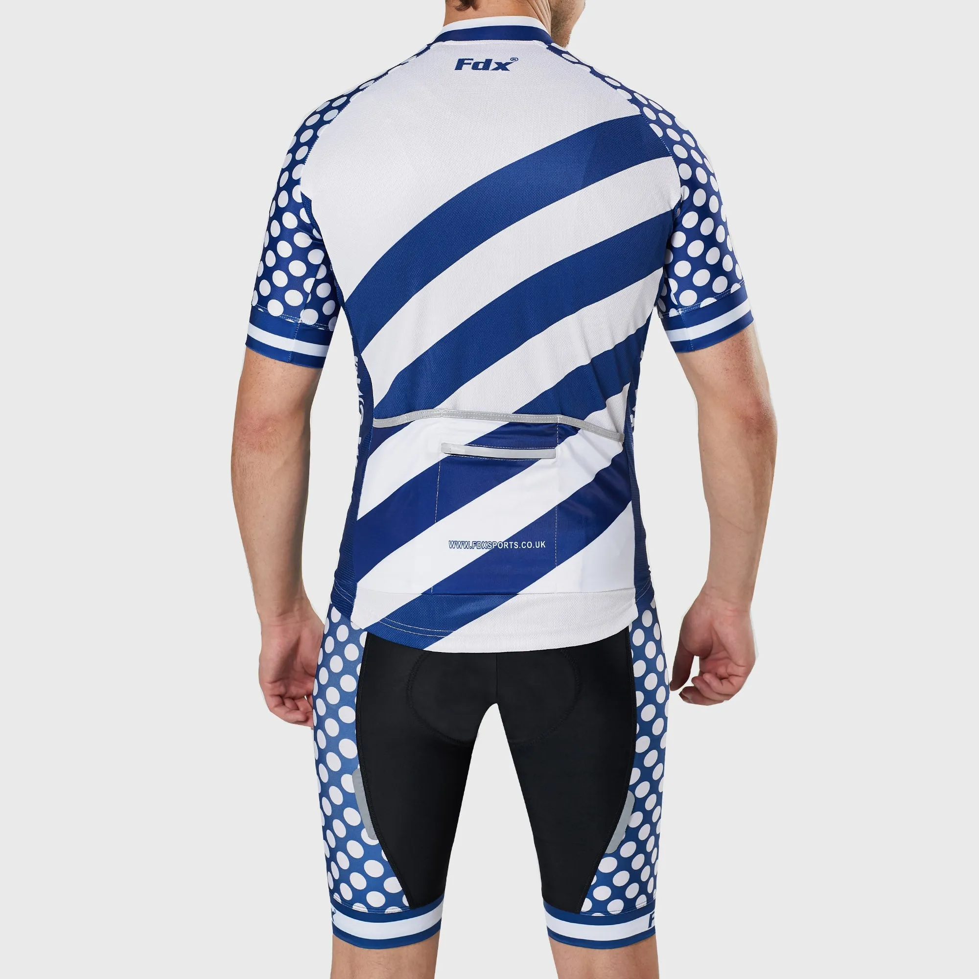 Fdx Men's & Boy's Set Equin White Short Sleeve Summer Cycling Jersey & Bib Shorts