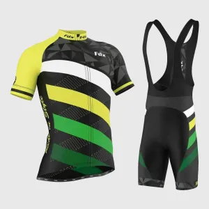 Fdx Men's & Boy's Set Equin Yellow Short Sleeve Summer Cycling Jersey & Bib Shorts