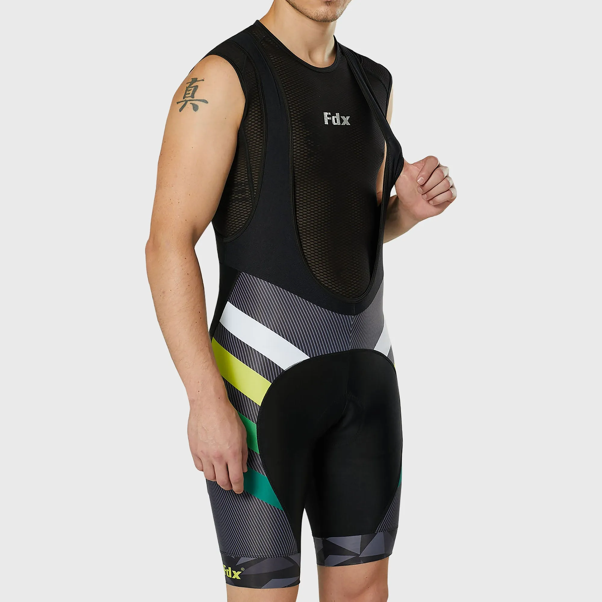 Fdx Men's & Boy's Set Equin Yellow Short Sleeve Summer Cycling Jersey & Bib Shorts