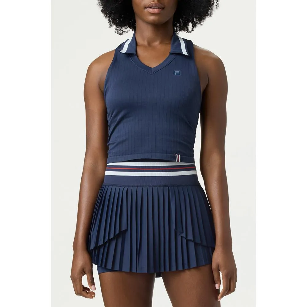 Fila Women's Casa Challenger Seamless Polo Tank - Fila Navy