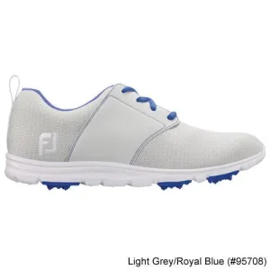 Footjoy Ladies enJoy Spikeless Shoes-Previous Season Style 6.5 Light Grey/Royal Blue (#95708) M