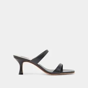 GENORA HEELS BLACK LEATHER