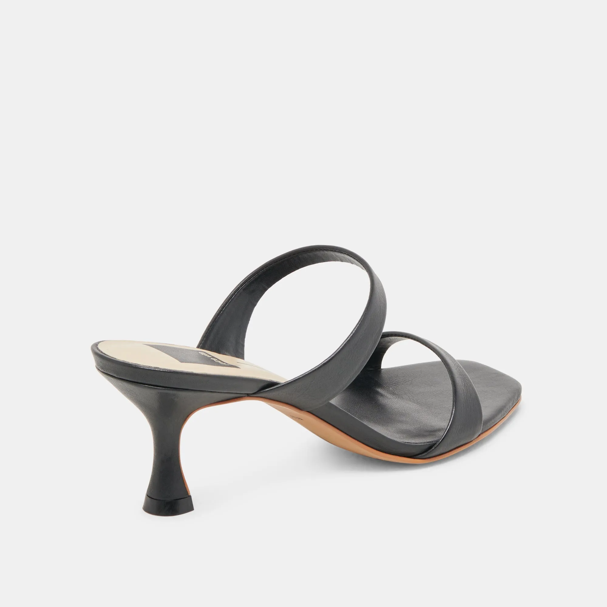 GENORA HEELS BLACK LEATHER