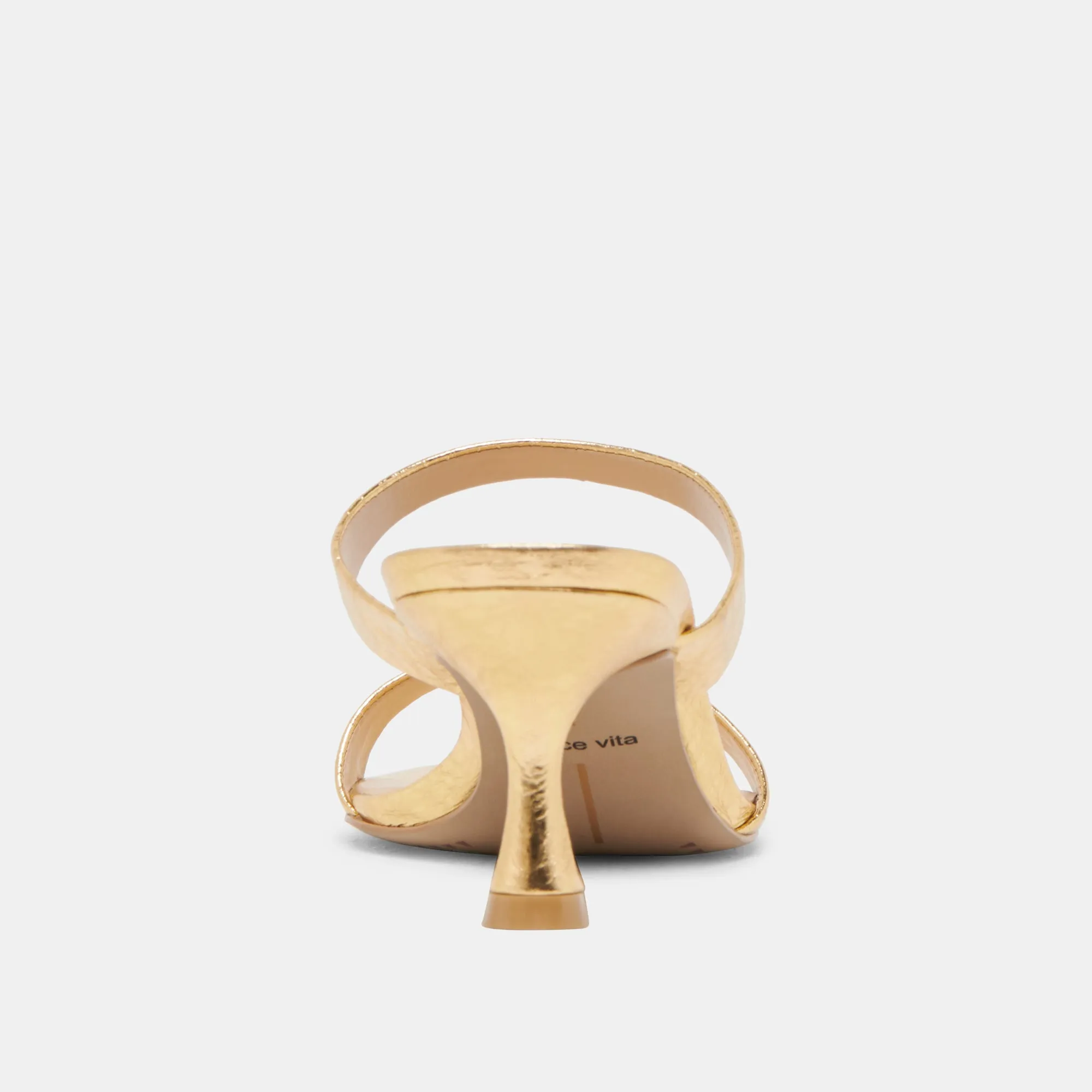 GENORA HEELS GOLD DISTRESSED LEATHER