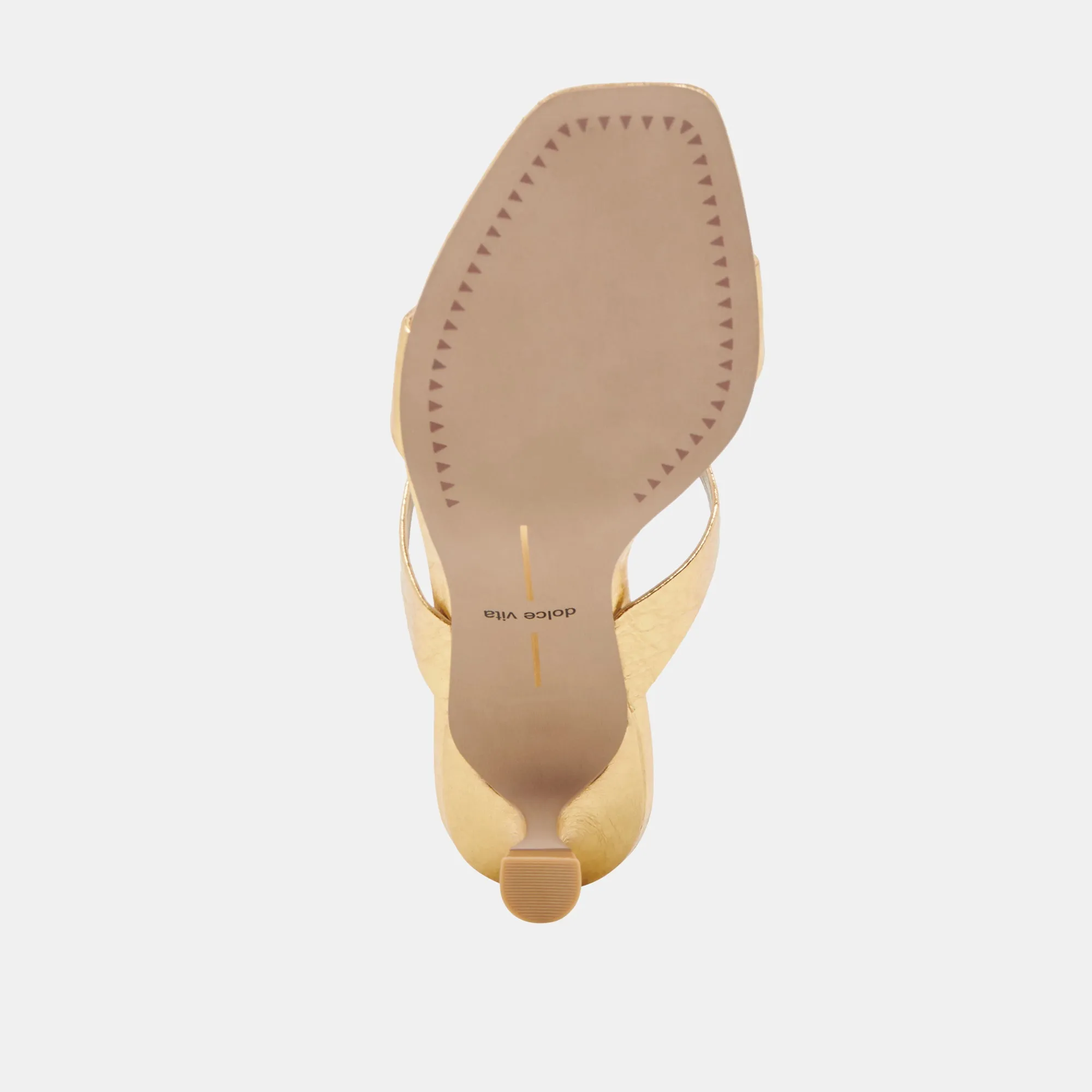 GENORA HEELS GOLD DISTRESSED LEATHER