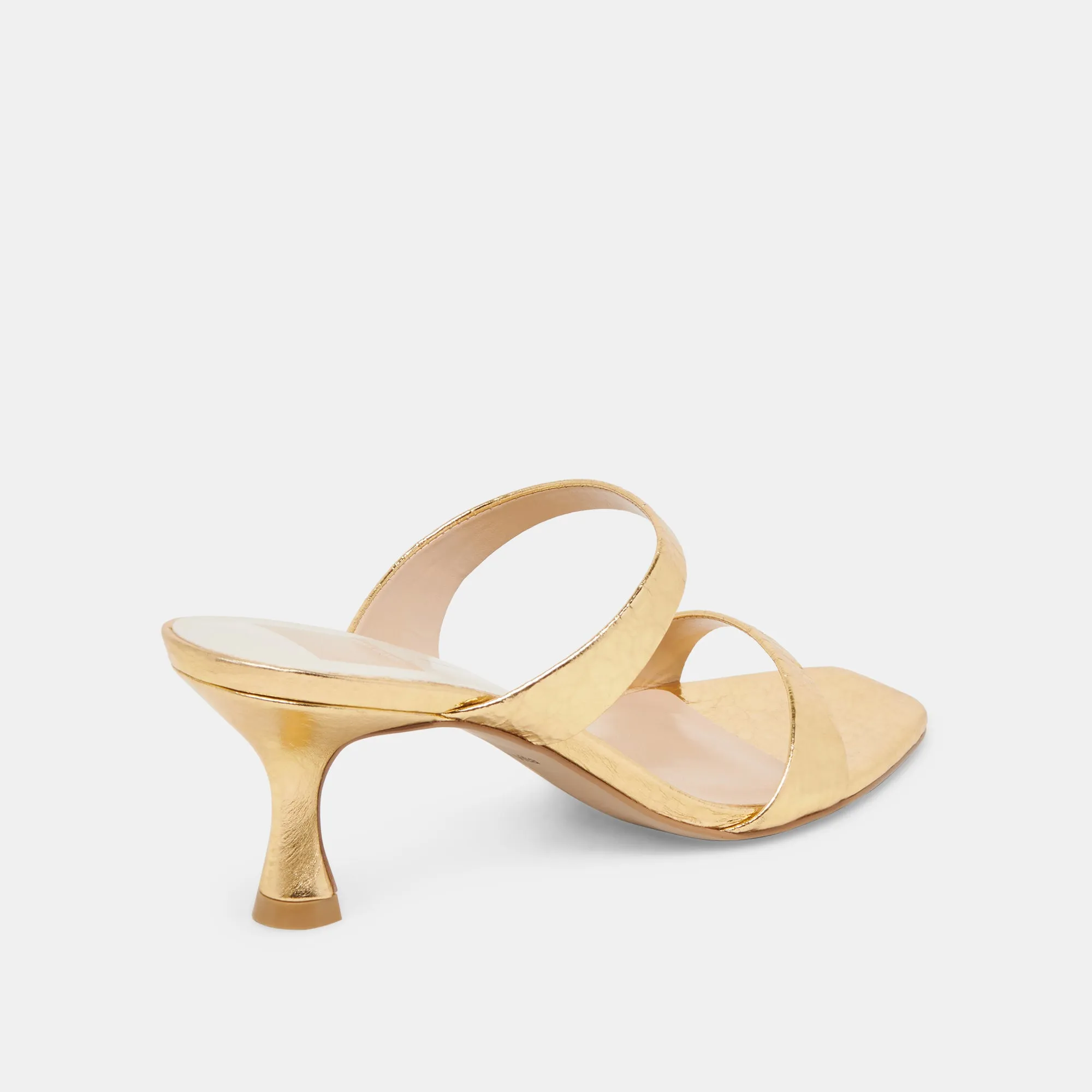 GENORA HEELS GOLD DISTRESSED LEATHER
