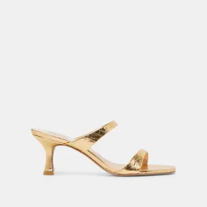 GENORA HEELS GOLD DISTRESSED LEATHER
