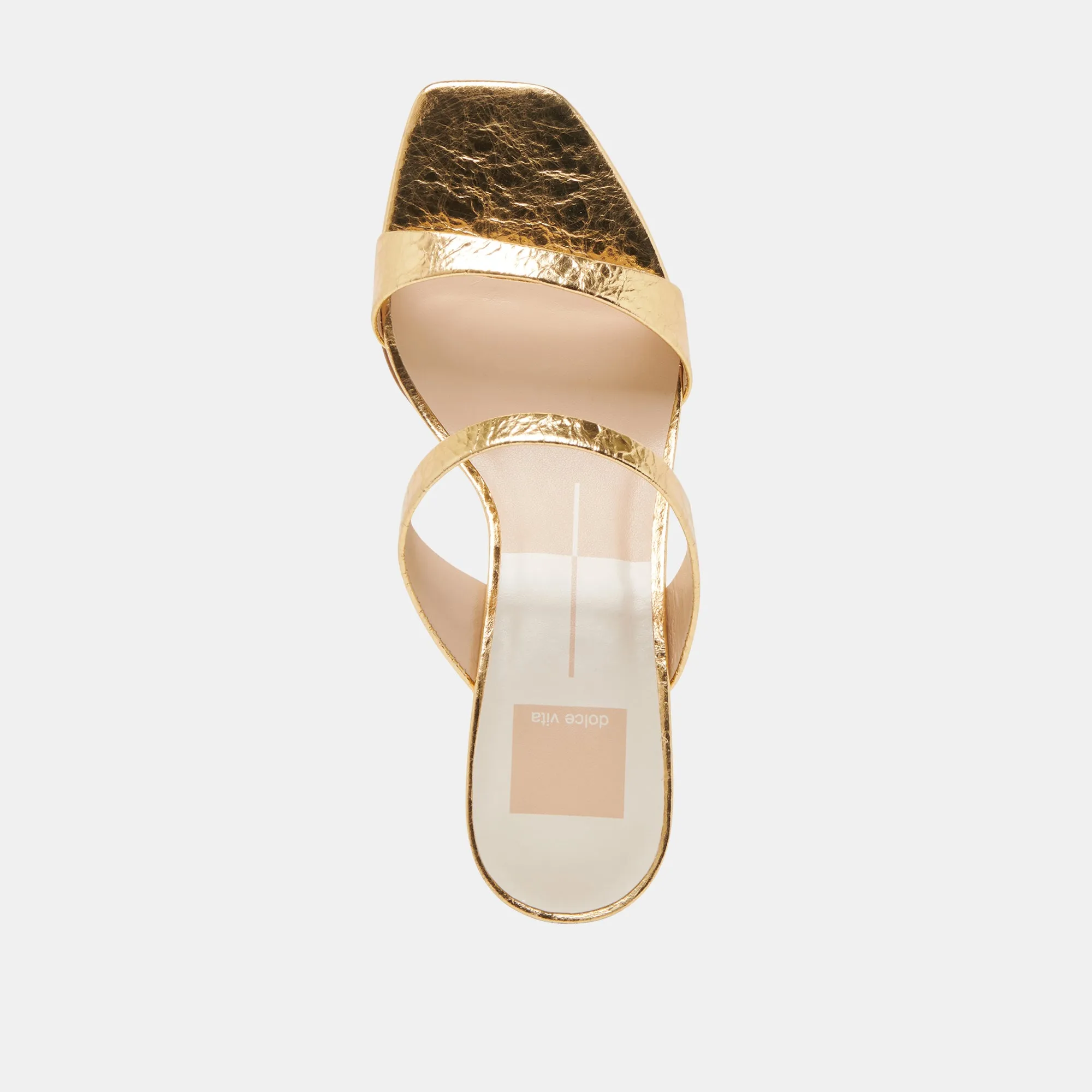 GENORA HEELS GOLD DISTRESSED LEATHER