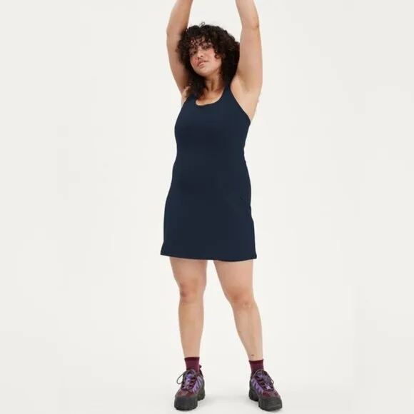 GIRLFRIEND COLLECTIVE Paloma Racerback Workout Dress Navy Blue Midnight XXL