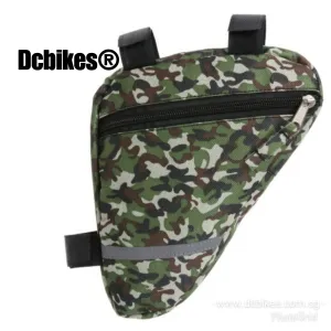 Green Camouflage Weatherproof Triangle Cycling Frame Pouch