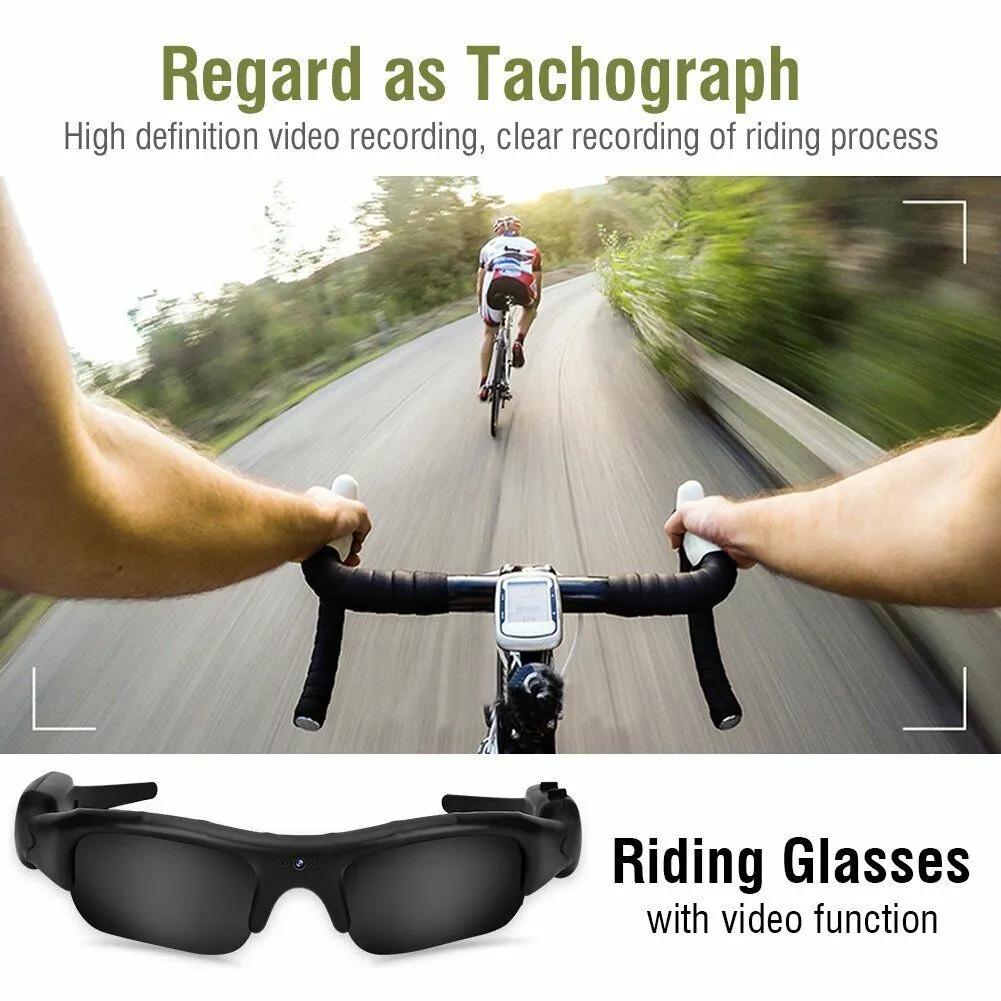 HD Mini Camera Sunglasses Glasses Eyewear Audio Video Recorder DVRs Black
