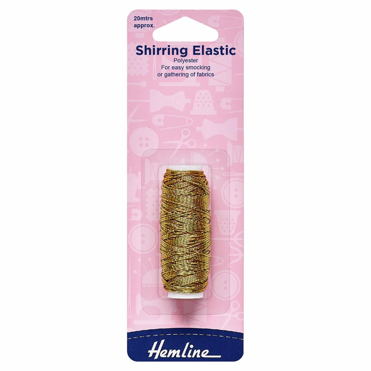 Hemline Shirring Elastic - Gold