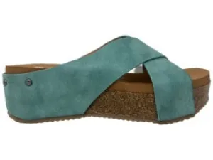 Hero Slip On Sandal with Platform Cushioned Wedge In Turquoise