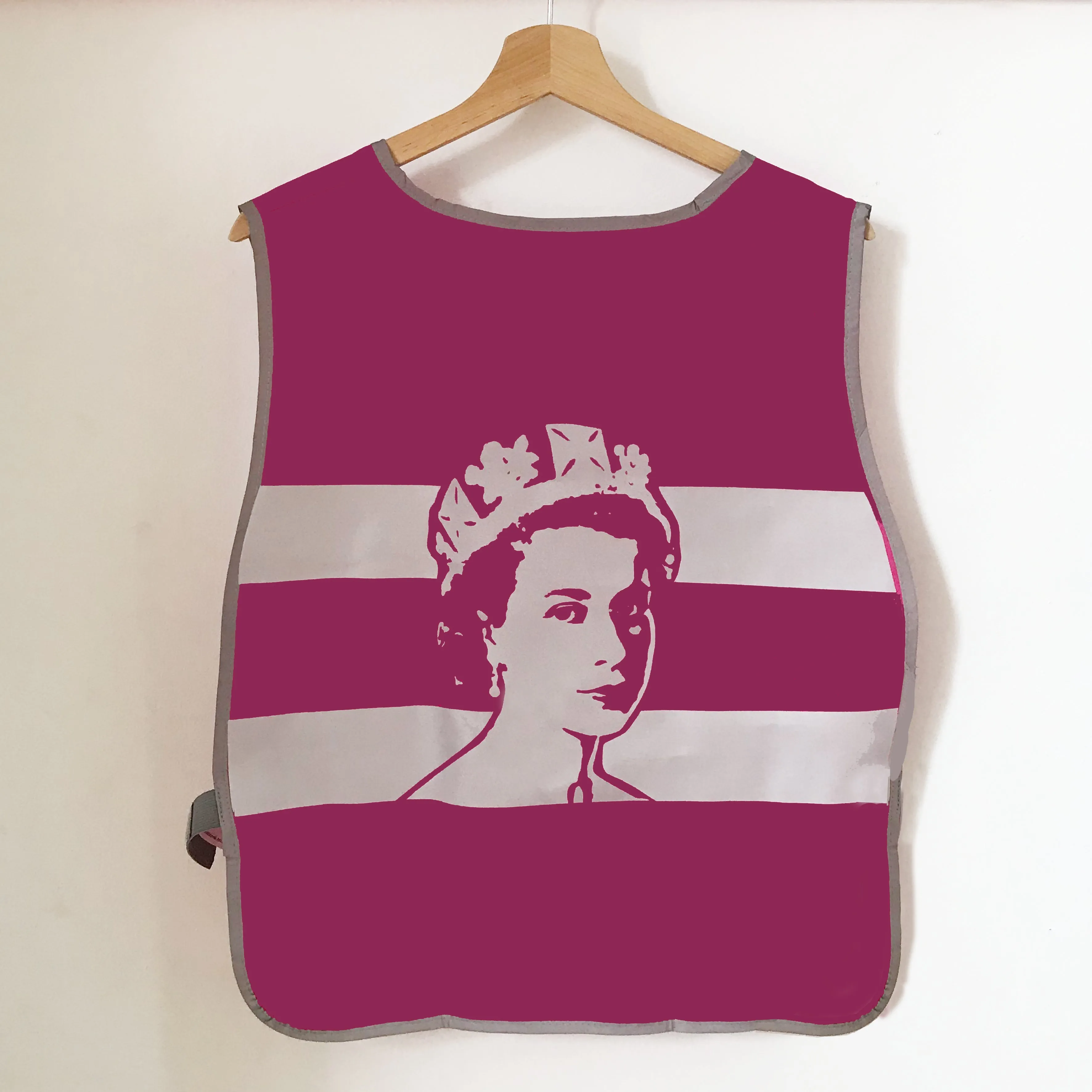 Hi Viz Liz - reflective bib to celebrate Her Maj's dazzling life
