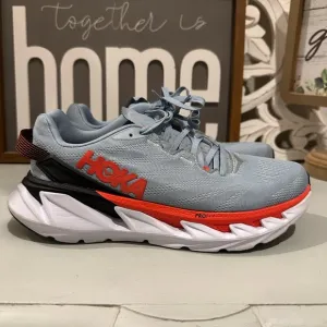 HOKA ONE ONE men’s fog gray / fiesta red Elevon 2 running shoes