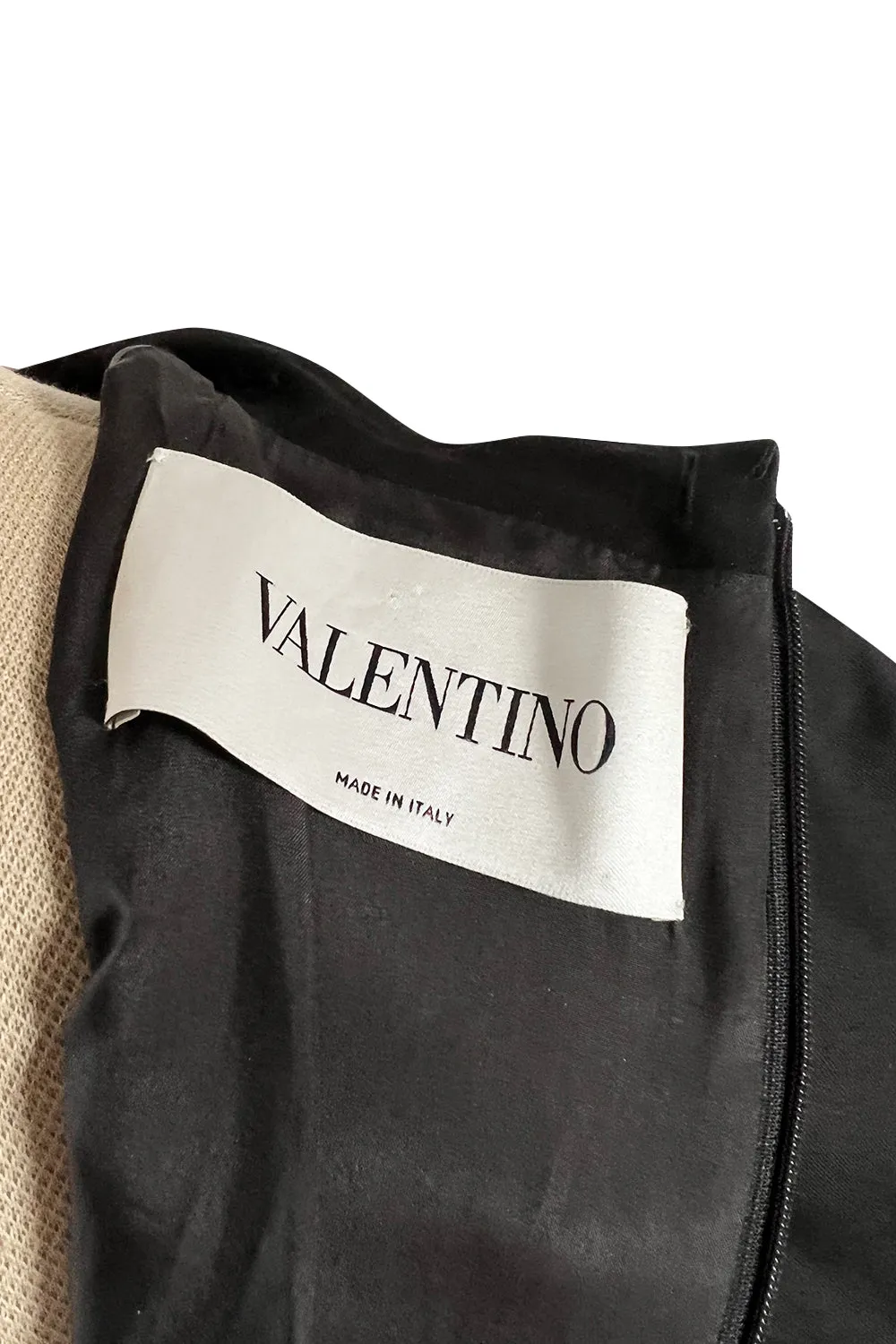 Iconic Fall 2013 Valentino Black Sculpted Runway Finale Dress w Long Sleeves