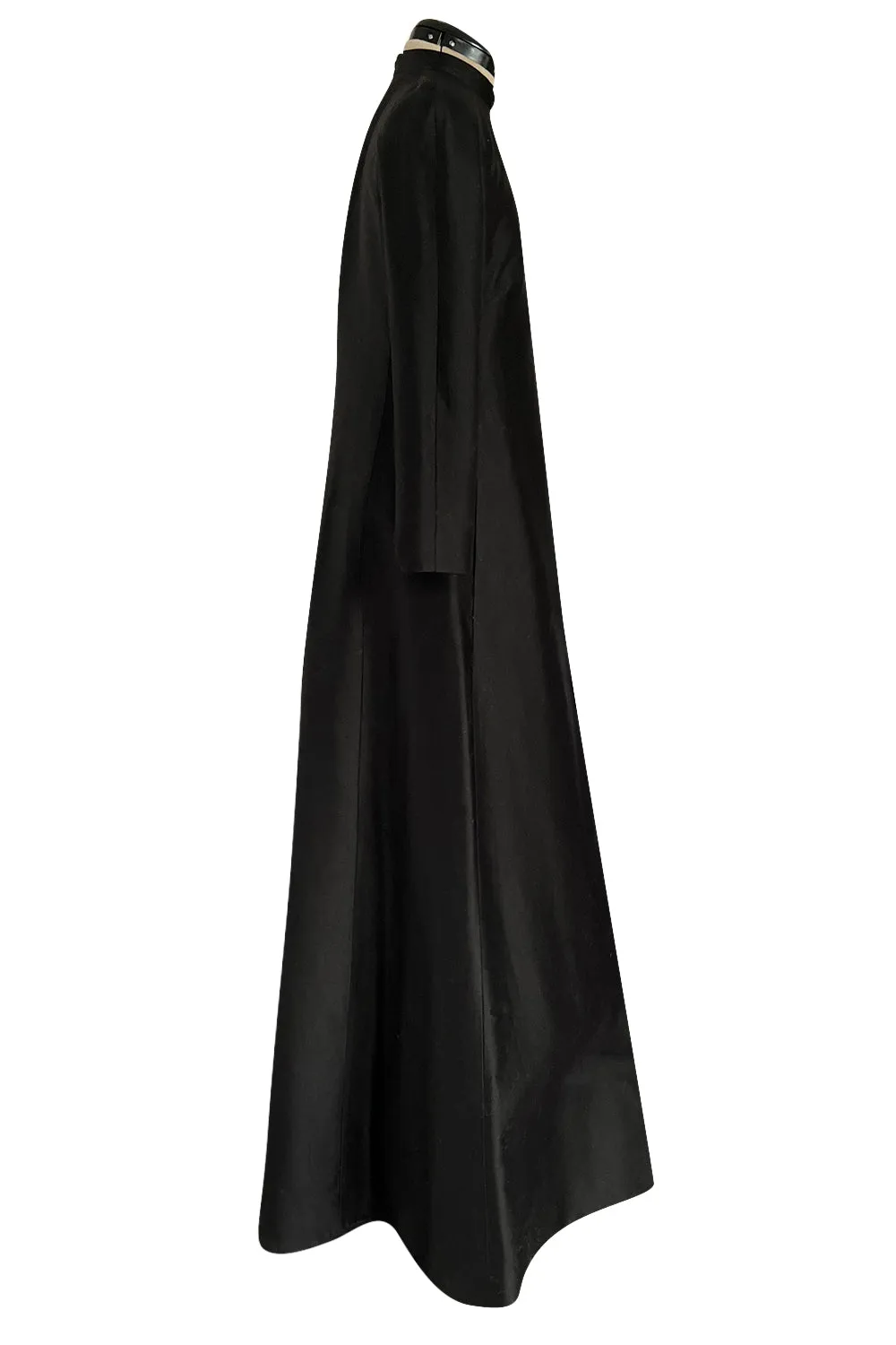 Iconic Fall 2013 Valentino Black Sculpted Runway Finale Dress w Long Sleeves
