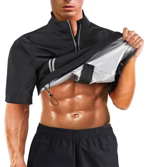 Junlan Men Weight Loss Workout  Sauna Sweat Tops