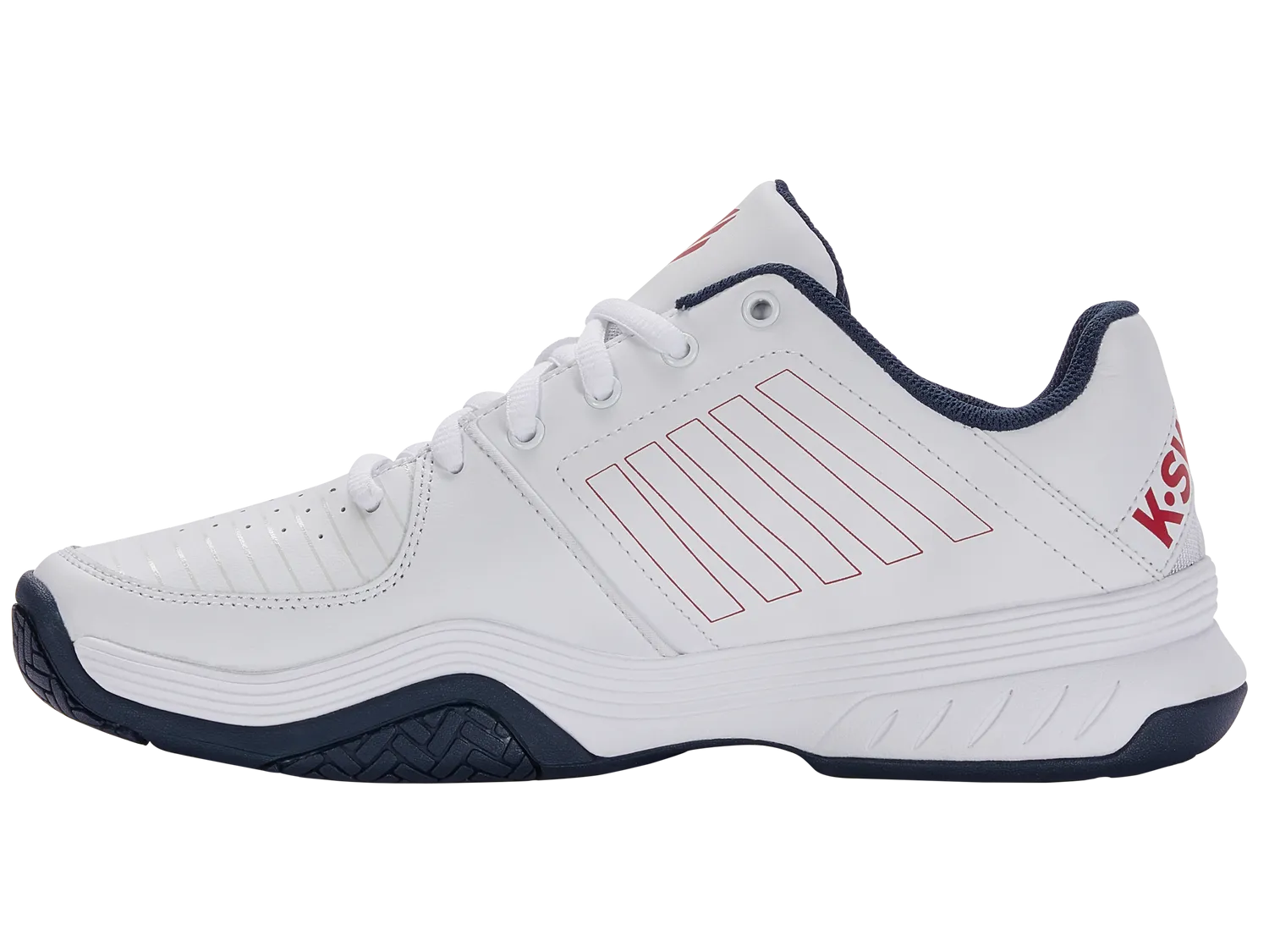 K-Swiss Men's Court Express Tennis Shoes in White/Blue Opal/Lollipop