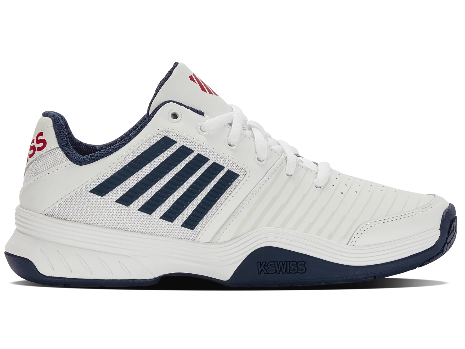 K-Swiss Men's Court Express Tennis Shoes in White/Blue Opal/Lollipop