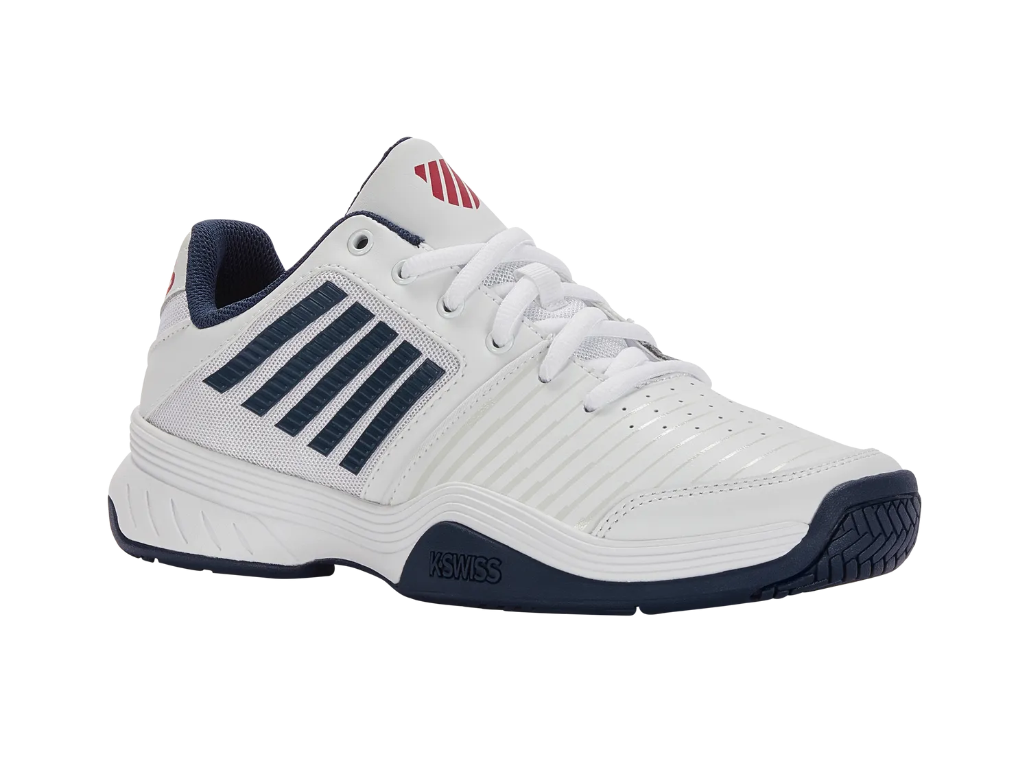 K-Swiss Men's Court Express Tennis Shoes in White/Blue Opal/Lollipop