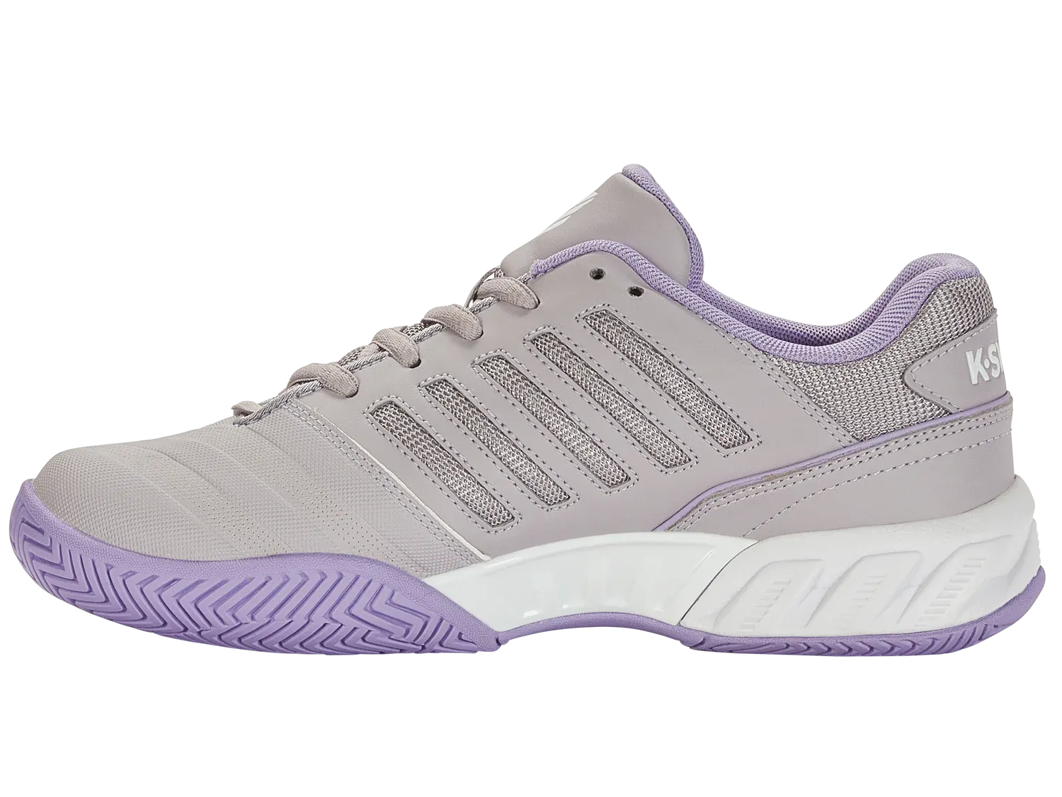 K-Swiss Women's Bigshot Light 4 Tennis Shoes in Raindrops/White/Purple Rose