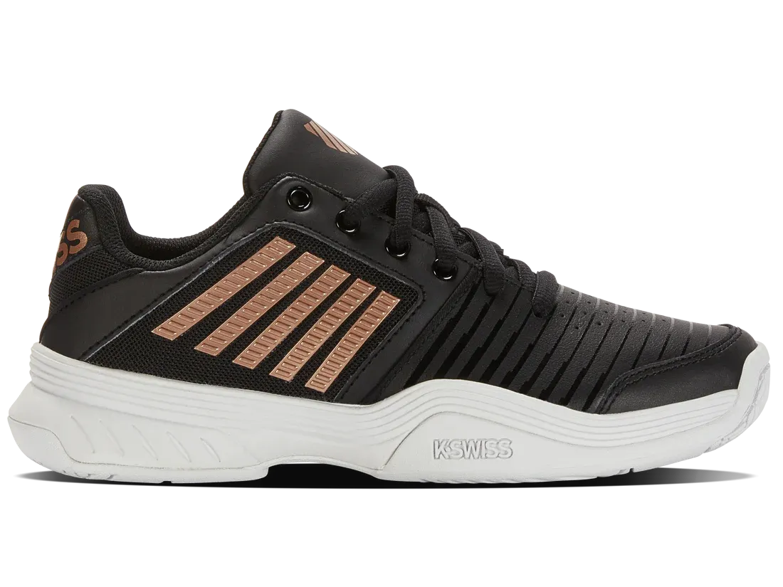 K-Swiss Women's Court Express Tennis Shoes in Black/White/Rosegold