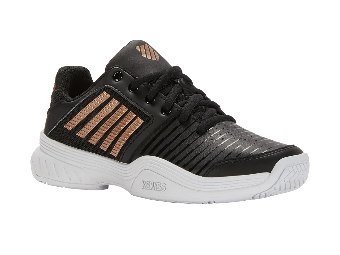 K-Swiss Women's Court Express Tennis Shoes in Black/White/Rosegold