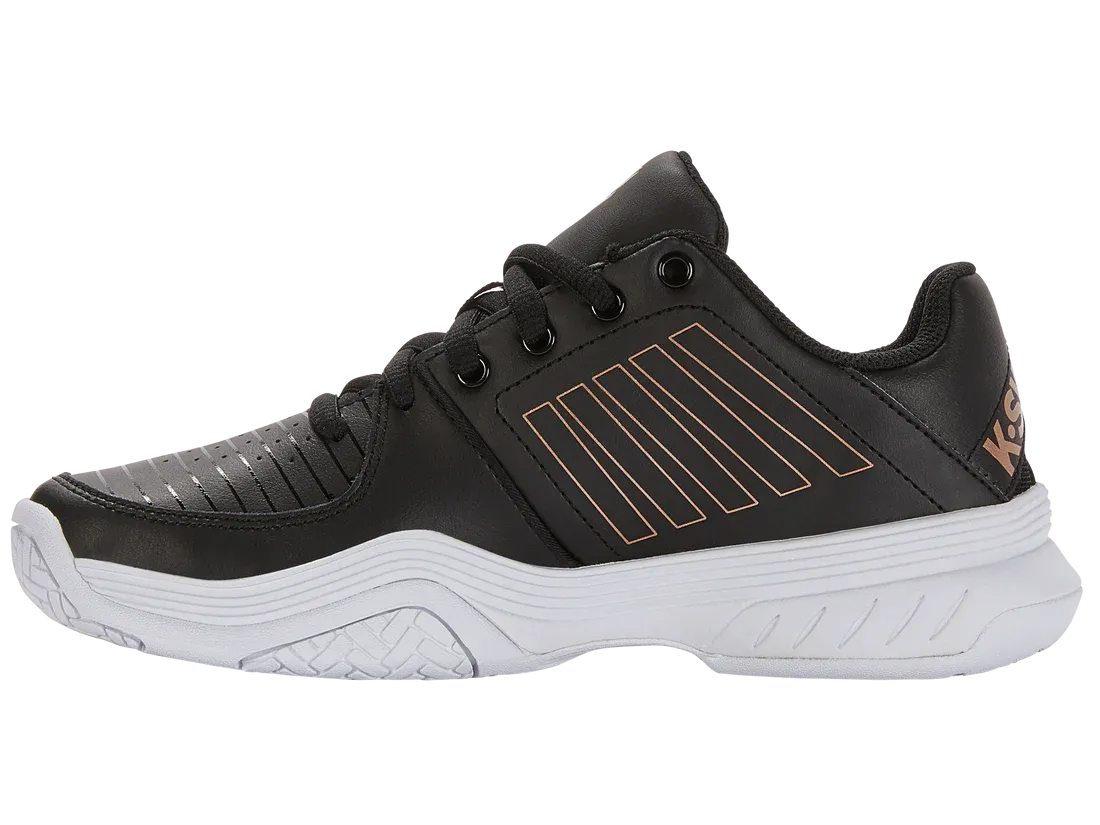 K-Swiss Women's Court Express Tennis Shoes in Black/White/Rosegold