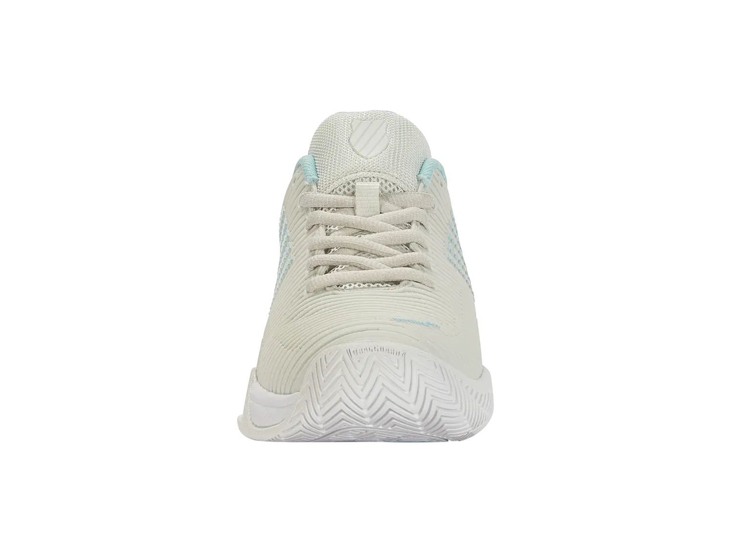 K-Swiss Women's Hypercourt Express 2 Tennis Shoes in Vaporous Gray/White/Blue Glow