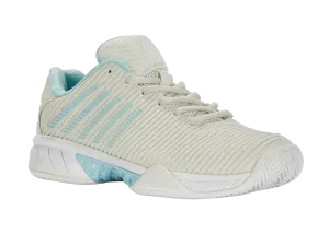 K-Swiss Women's Hypercourt Express 2 Tennis Shoes in Vaporous Gray/White/Blue Glow