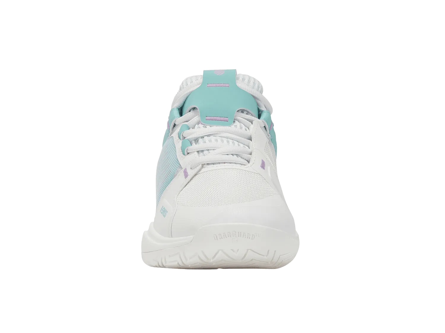 K-Swiss Women's Ultrashot Team Tennis Shoes in Brilliant White/Angel Blue/Sheer Lilac