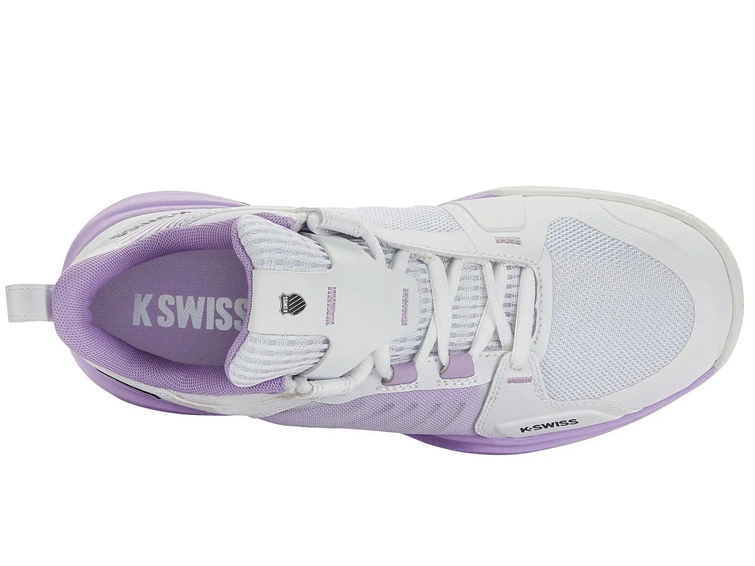 K-Swiss Women's Ultrashot Team Tennis Shoes in White/Purple Rose /Moonless Night