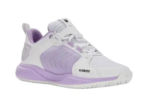 K-Swiss Women's Ultrashot Team Tennis Shoes in White/Purple Rose /Moonless Night
