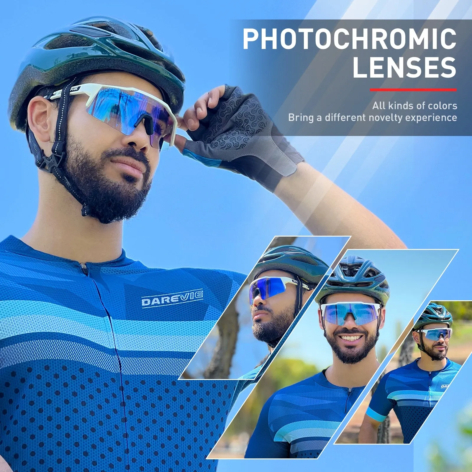 KAPVOE Photochromic Cycling Sunglasses, UV400