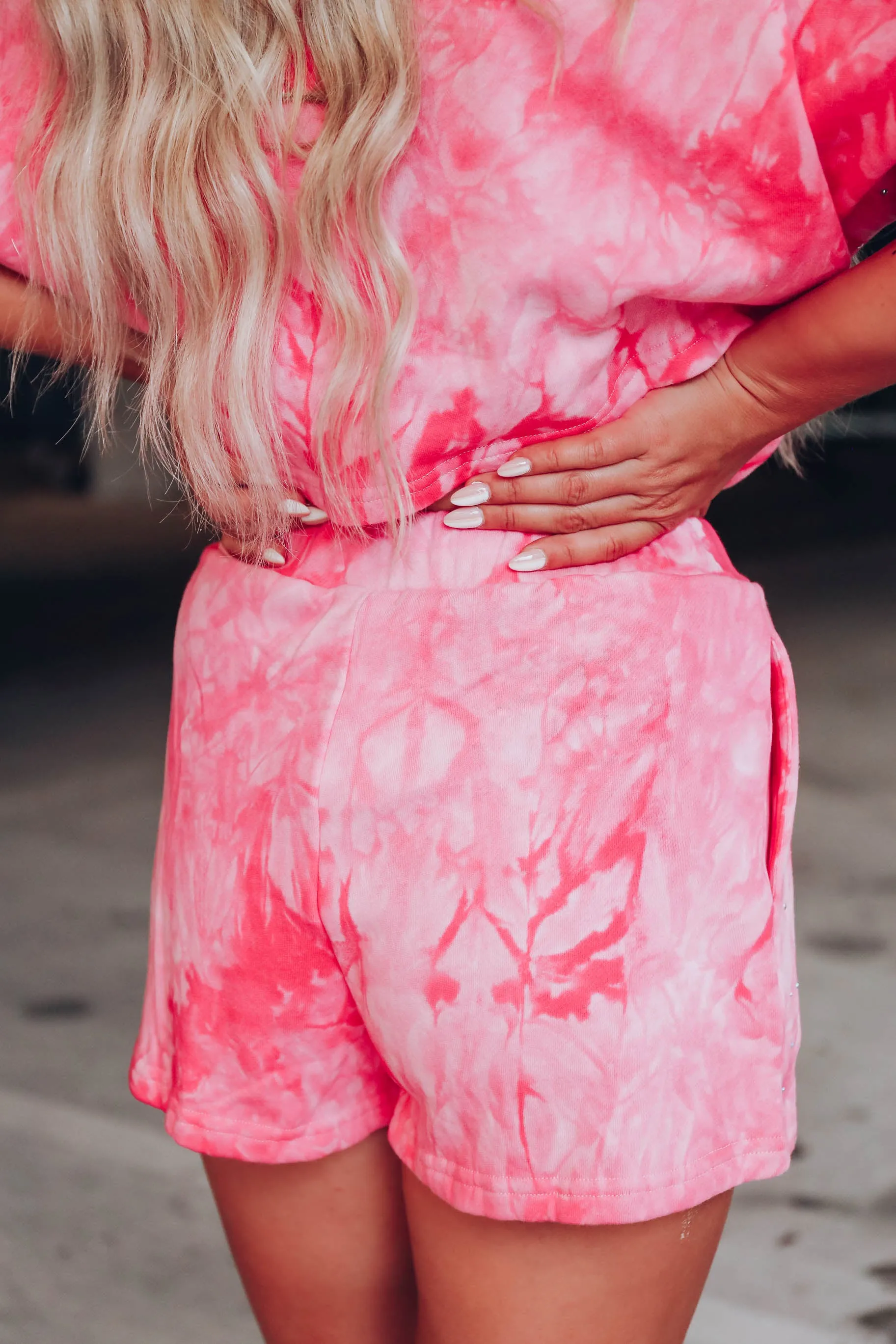 Keep Calm Pink Crystal Short Set
