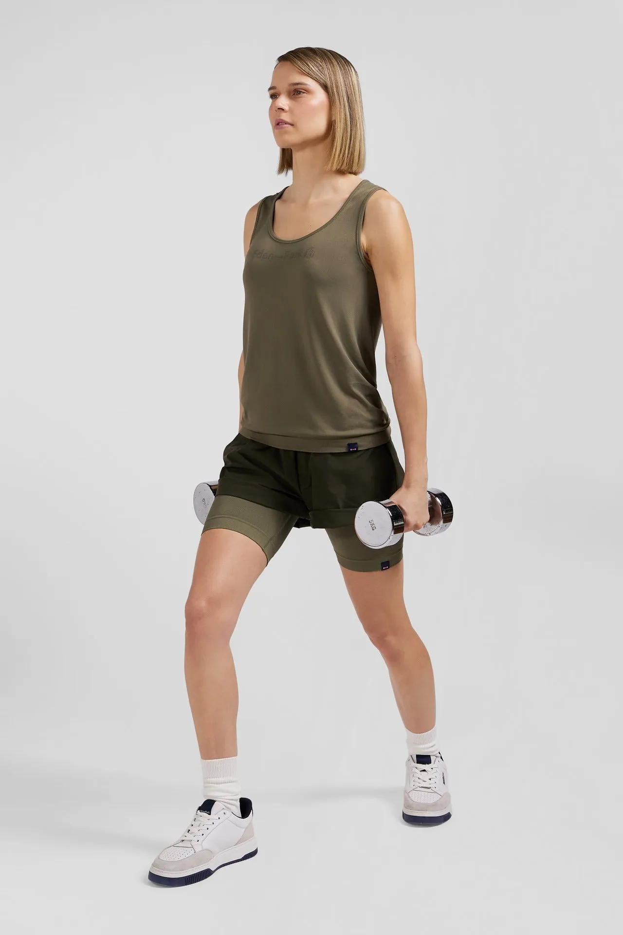 Khaki green stretch sports cycling shorts