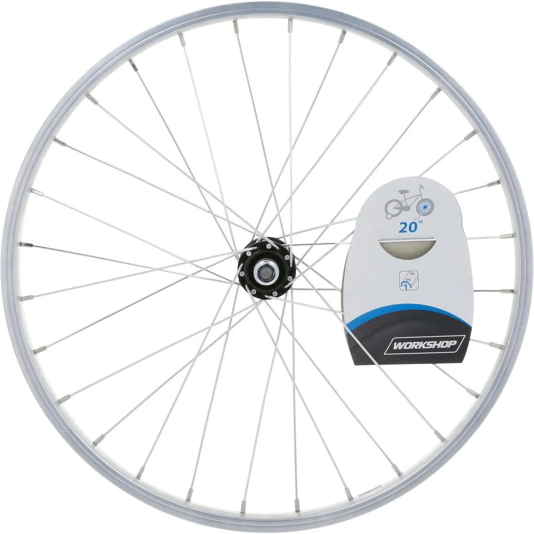 Kids' Bike Wheel 20" Front Single Wall Rim - Silver