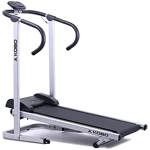 Kobo Manual Treadmill for Home Cardio Weight Loss Gym Workout - Free DIY Installation Support - Black
