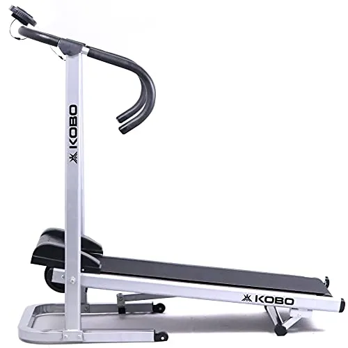 Kobo Manual Treadmill for Home Cardio Weight Loss Gym Workout - Free DIY Installation Support - Black