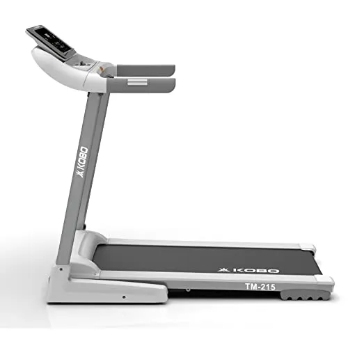 Kobo TM-215 Stainless-Steel 2.5 HP - 5 HP Peak DC Motorised Treadmill for Home Use with Bluetooth Connectivity APP, Free Installation Assistance (White)
