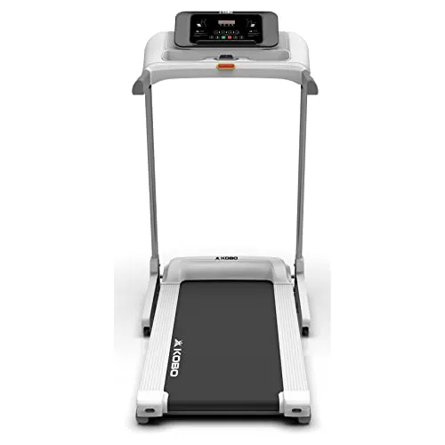 Kobo TM-215 Stainless-Steel 2.5 HP - 5 HP Peak DC Motorised Treadmill for Home Use with Bluetooth Connectivity APP, Free Installation Assistance (White)