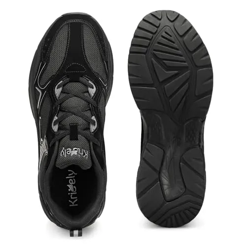 Kricely Men's Walking Shoes Breathable Tennis Running Shoes Lace Up Non Slip Sneakers Athletic Gym Sports Shoes for Men