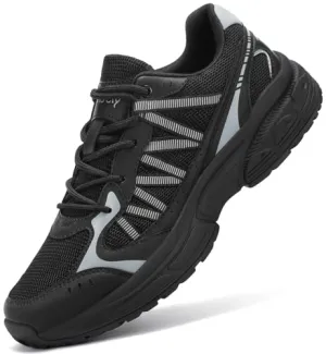 Kricely Men's Walking Shoes Breathable Tennis Running Shoes Lace Up Non Slip Sneakers Athletic Gym Sports Shoes for Men